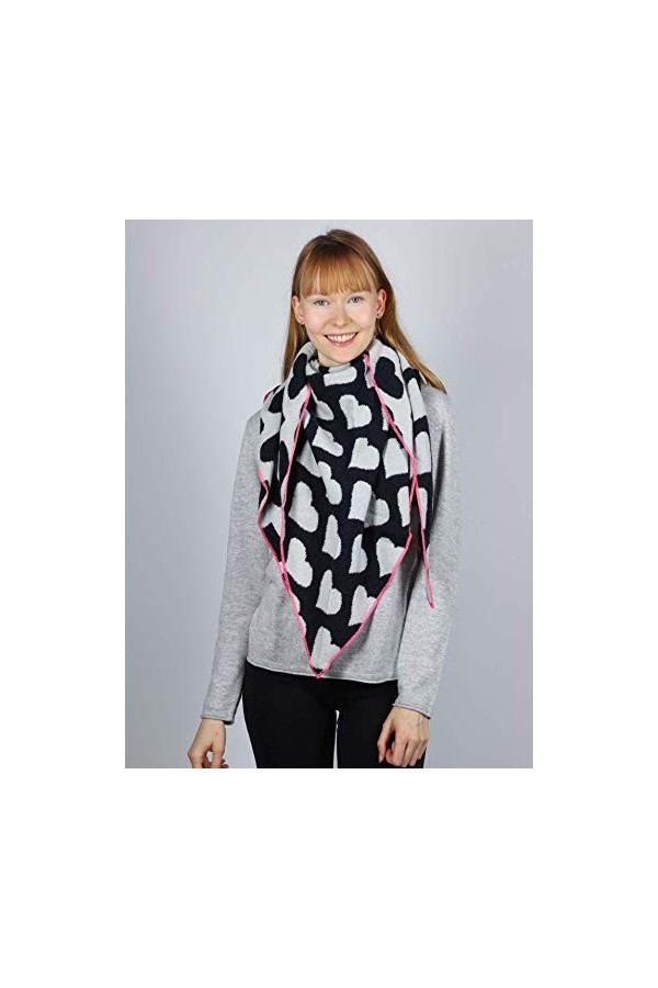 Zwillingsherz Foulard triangulaire en cachemire et laine pour femme fille garçon enfant – Foulard cachemire de haute qualité 
