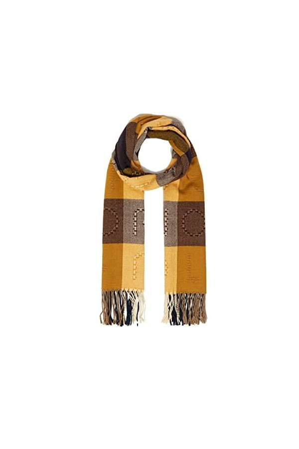Liu Jo Écharpe étole check logo 2F2024 T0300 mineral yellow, multicolore, Taille unique
