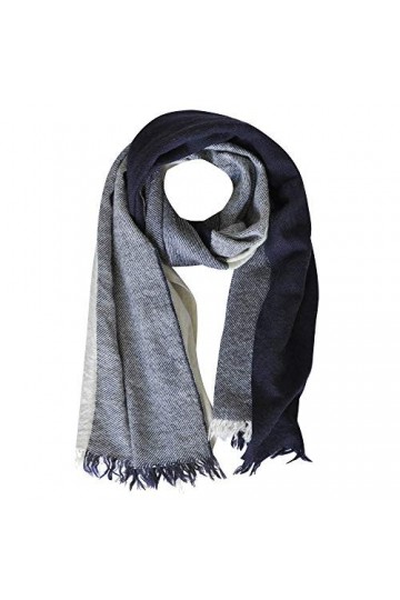 LES Poulettes - Echarpe 100% Laine Camaïeu de Bleu