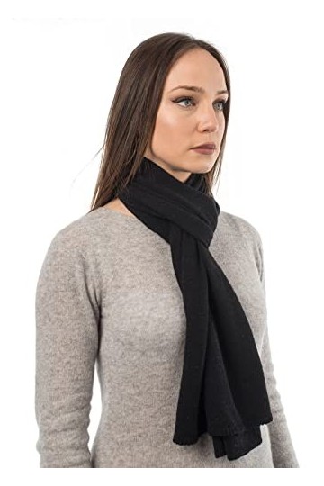 DALLE PIANE CASHMERE - Écharpe 100% cachemire - Made in Italy - Femme/Homme, Couleur: Noir, Taille unique