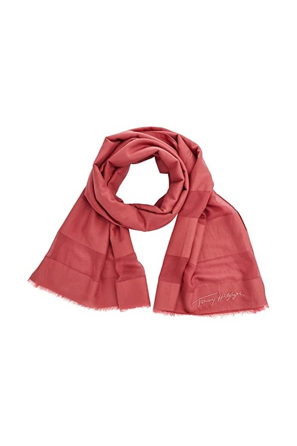Tommy Hilfiger Écharpe Femme Iconic Soft Scarf Foulard, Rose English Pink , Taille Unique