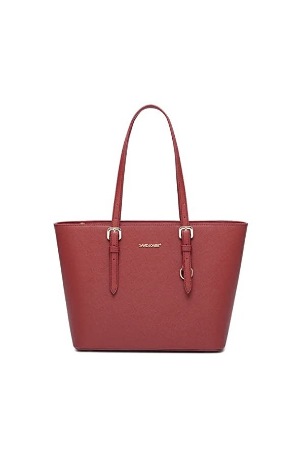 David Jones - Sac à Main Shopping Femme - Cabas Fourre-Tout Porté Epaule Cuir PU Anse Longue - Shopper Capacité Taille Moyenn