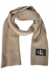 Calvin Klein Jeans MONOLOGO Patch Scarf CKJ, Eggshell, Taille Unique Femme