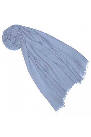 LORENZO CANA Echarpe de 100% Cachemire pour la femme – 70 x 200 cm, unicolore, monochrome - souple et noble – en bleu ciel