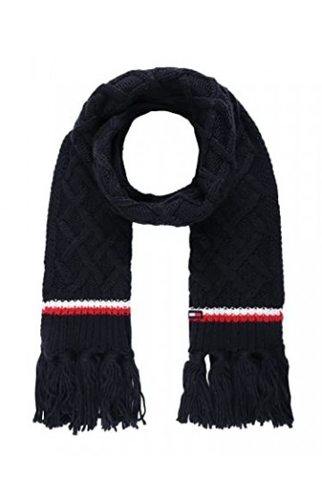 Tommy Hilfiger Écharpe en treillis pour femme avec rayures, Desert Sky, taille unique