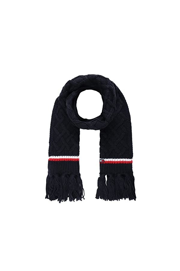 Tommy Hilfiger Écharpe en treillis pour femme avec rayures, Desert Sky, taille unique