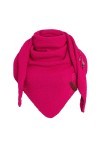 Knit Factory Coco Châle Tricoté - Foulard Triangle - Écharpe Femme - Fuchsia - 190x85 cm - Y compris la broche décorative