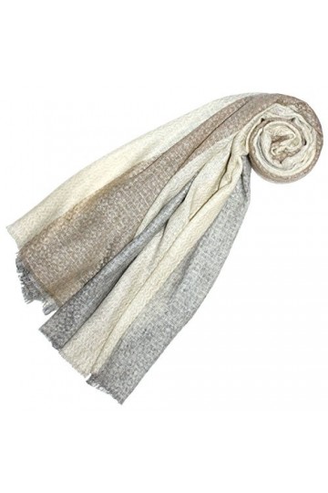 LORENZO CANA Echarpe de 100% Cachemire pour la femme – 70 x 200 cm, bicolore, naturel - souple et noble – une sensation de lu