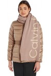 Calvin Klein Logo Reverso Écharpe Ton sur Ton 40 x 180 cm, Doeskin, Taille Unique Femme