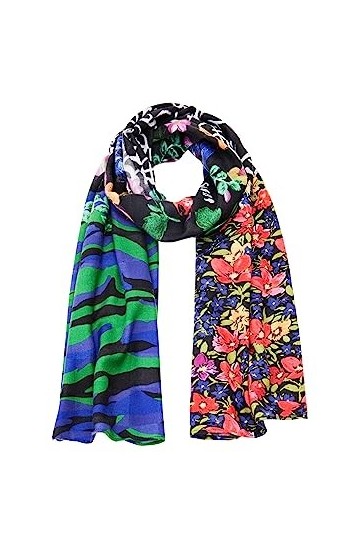 Desigual Foulard Fleurs Hautes Scarf_High Flowers, Marron, Taille Unique Femme
