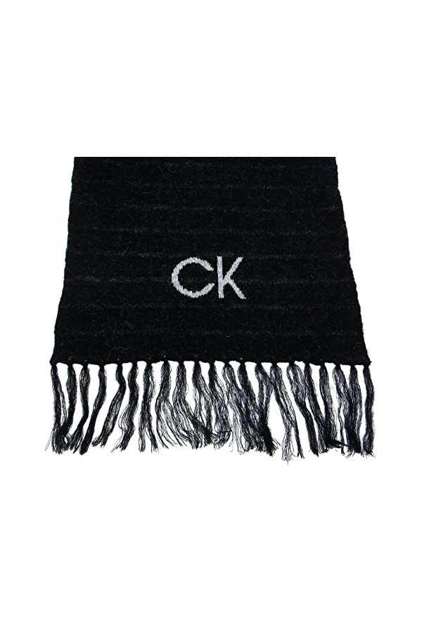 Calvin Klein Elevated Monogram Scarf Écharpes, CK Black, Taille Unique Femme