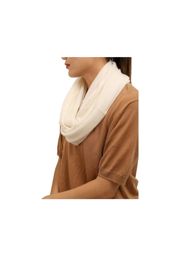 prettystern XL 100% laine cachemire Echarpe à boucles unisexe Cashmere tubulaire Tube Foulard ronde tricotée couleur unie ron