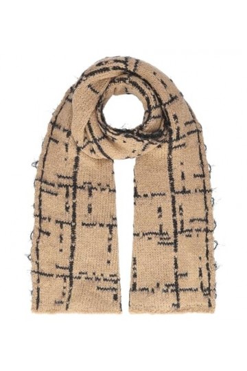 HAT YOU Écharpe élégante pour femme avec motif géométrique, beige, taille unique