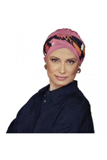 Christine Headwear Turban Shakti, Rose avec Joyeux Automne, Taille Unique Lot de 2 Femme