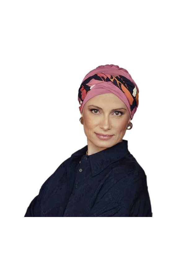 Christine Headwear Turban Shakti, Rose avec Joyeux Automne, Taille Unique Lot de 2 Femme