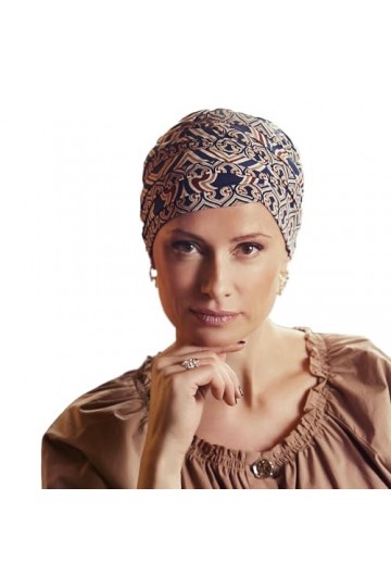 Christine Headwear Turban Shanti, Formes infinies de Bleu, Taille Unique Femme