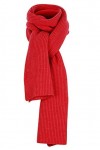 Graham Cashmere Écharpe en cachemire unisexe en maille côtelée - Rouge - Taille Unique