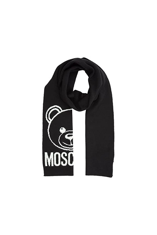 MOSCHINO femme Teddy bear écharpe en laine black