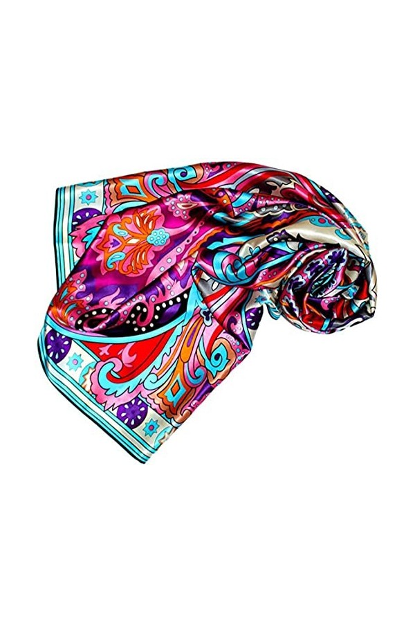 LORENZO CANA Foulard pour la femme – écharpe à la mode de 100% soie pour le printemps et l´été avec les mesures de 110 x 110 
