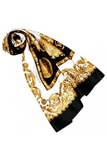 LORENZO CANA Foulard pour la femme – écharpe à la mode de 100% soie pour le printemps et l´été avec les mesures de 100 cm x 1