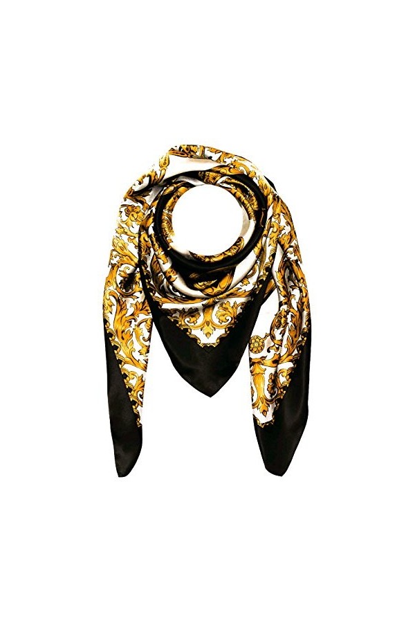 LORENZO CANA Foulard pour la femme – écharpe à la mode de 100% soie pour le printemps et l´été avec les mesures de 100 cm x 1