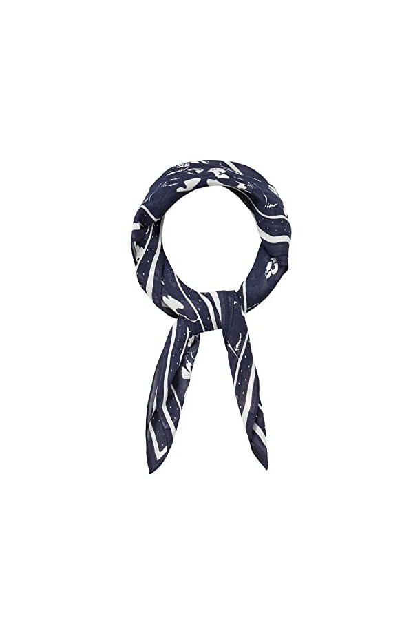 Becksöndergaard Vilja Siw Écharpe pour femme Bleu marine 50 % laine 50 % soie 110 x 110 cm, Bleu marine., B:110 x L:110 cm