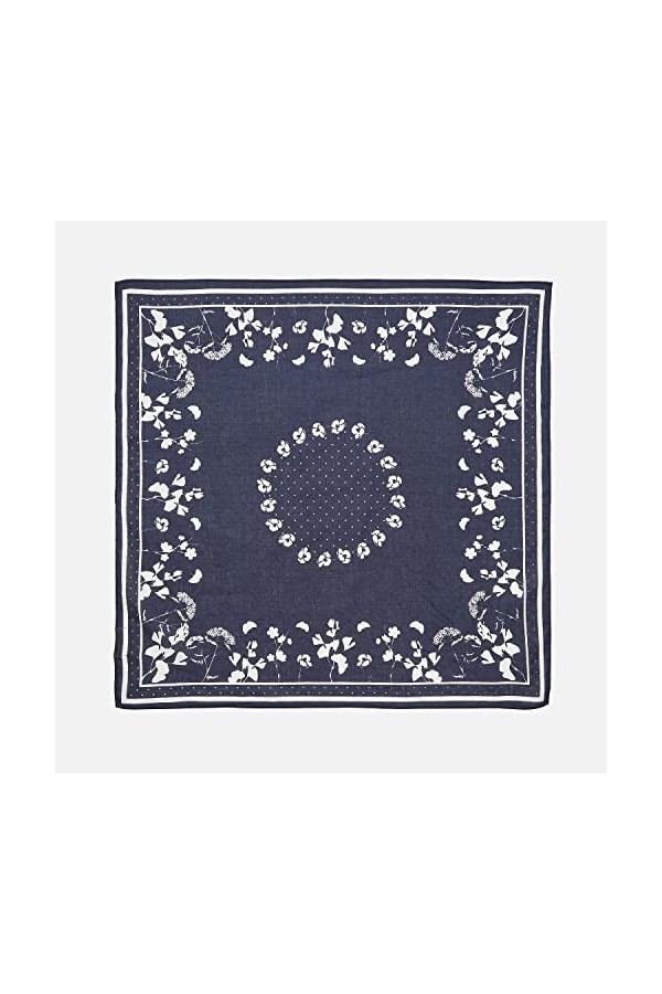 Becksöndergaard Vilja Siw Écharpe pour femme Bleu marine 50 % laine 50 % soie 110 x 110 cm, Bleu marine., B:110 x L:110 cm