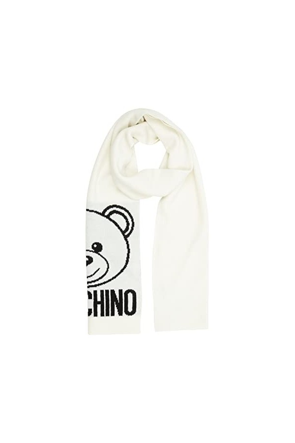 MOSCHINO femme Teddy bear écharpe en laine white