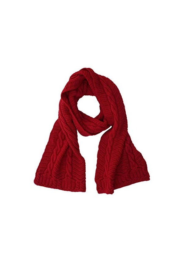 Foster-Natur, Écharpe torsadée en laine mérinos 100 % laine - Bleu - Taille unique