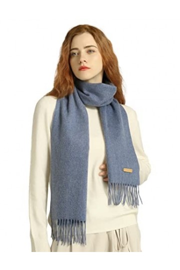 Momo Jimmy Écharpe en cachemire 100 % unie Cadeau de Noël Unisexe 30 x 180 cm, 411, 30x180cm