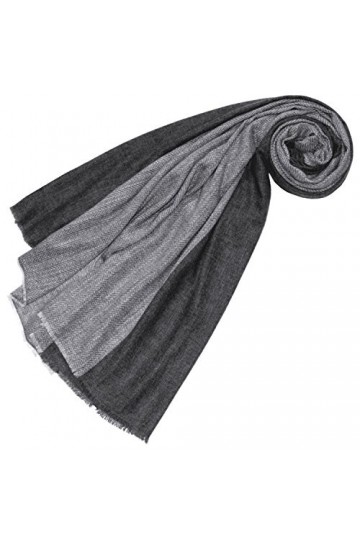 LORENZO CANA Echarpe de 100% Cachemire pour la femme – 70 x 200 cm, à chevrons, naturel - souple et noble – une sensation de 