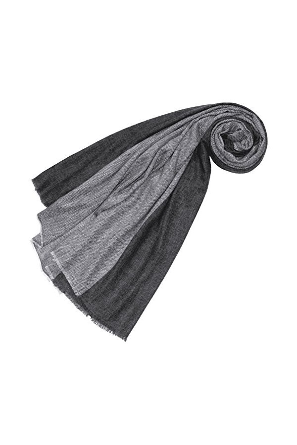 LORENZO CANA Echarpe de 100% Cachemire pour la femme – 70 x 200 cm, à chevrons, naturel - souple et noble – une sensation de 