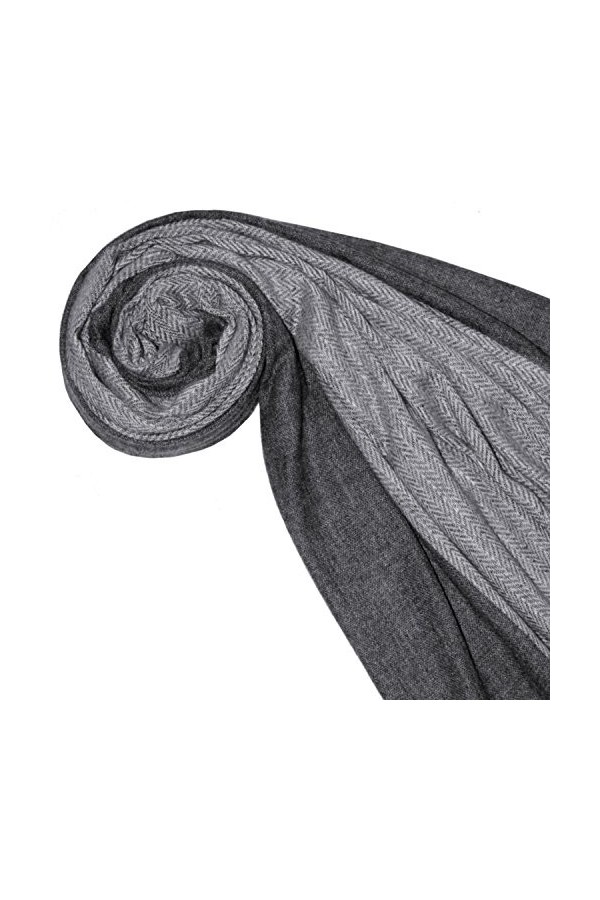 LORENZO CANA Echarpe de 100% Cachemire pour la femme – 70 x 200 cm, à chevrons, naturel - souple et noble – une sensation de 