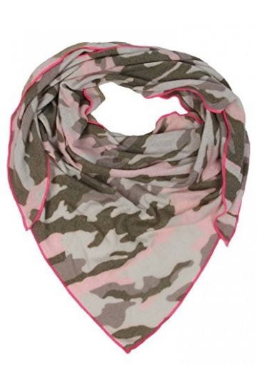 Zwillingsherz Foulard triangulaire avec cachemire et motif camouflage - Écharpe de qualité supérieure pour femme, garçon et f