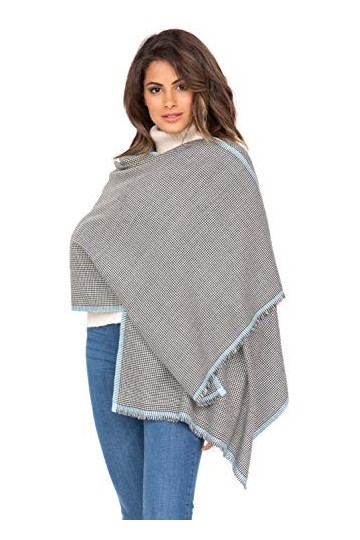 likemary Écharpe 100 % pure laine mérinos, motif à carreaux traditionnels, tissée à la main et éthique, tendance pour femme -