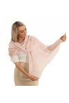 PashminaShine Écharpe Cashmy modal rose clair et douce dans des tons roses délicats est casual-chic et à volants., rose clair