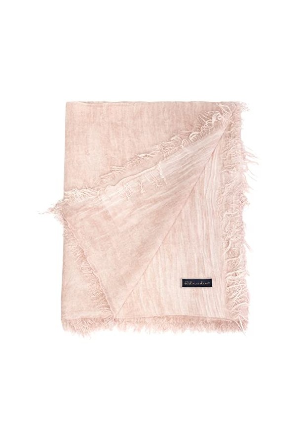 PashminaShine Écharpe Cashmy modal rose clair et douce dans des tons roses délicats est casual-chic et à volants., rose clair