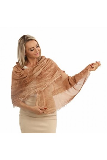 PashminaShine | Shal Femme | Shal Mode | Cashmy Modal | 185 x 85 cm l Châle l Shal Hiver | Fabriqué en Italie | Pashmina Shal