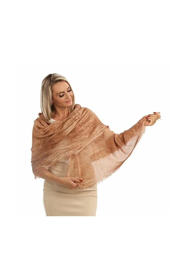 PashminaShine | Shal Femme | Shal Mode | Cashmy Modal | 185 x 85 cm l Châle l Shal Hiver | Fabriqué en Italie | Pashmina Shal