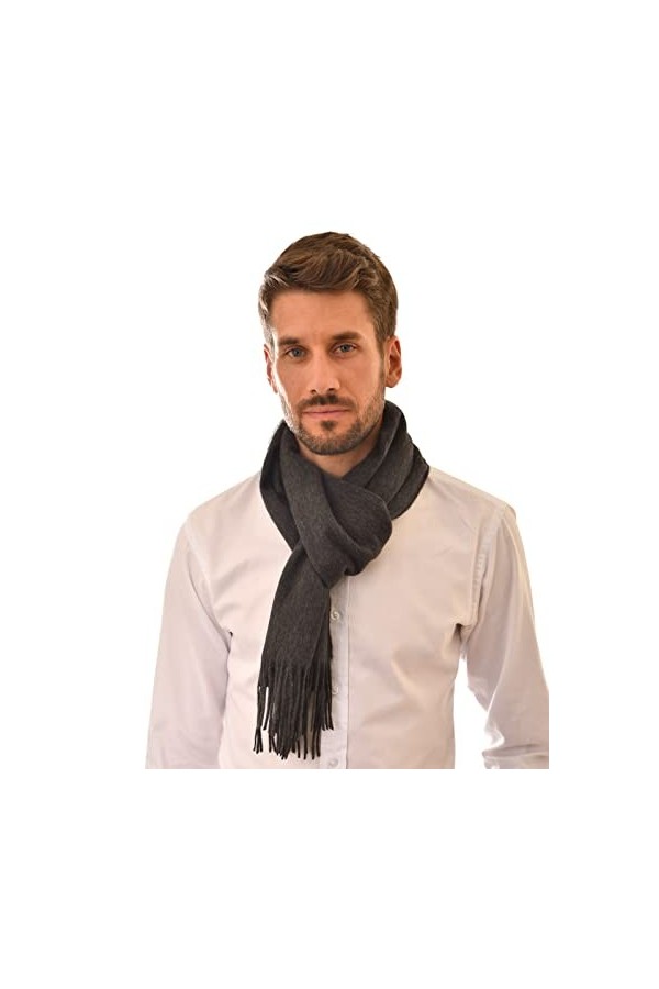 MayTree Écharpe en 100% cachemire pour femme et homme, 180 x 30 cm - Beige - Taille Unique