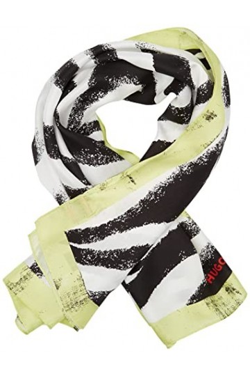 HUGO Women-Z 90 x 90 Scarf, Blanc 100, Taille Unique Femme