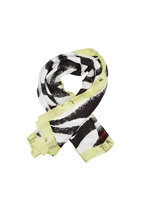 HUGO Women-Z 90 x 90 Scarf, Blanc 100, Taille Unique Femme