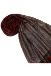 LORENZO CANA Echarpe de 100% Cachemire pour la femme – 70 x 200 cm, jacquard, motif paisley, avec bordure - souple et noble –
