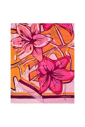 Roeckl Botanical Summer 70 x 180 cm Écharpe de Mode, Multi Tangerine, Taille Unique Femme