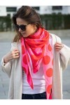 Zwillingsherz Foulard triangulaire en coton – Écharpe de qualité supérieure à pois pour femme garçon fille – 2020 – XXL tour 