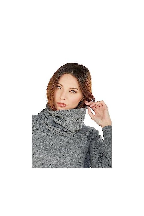 NEO B - CASHMERE | Tour de cou | Nuage | 100 % Cachemire | Fil Cardiff | Unisexe | Fabriqué en Italie, Noir , Taille Unique