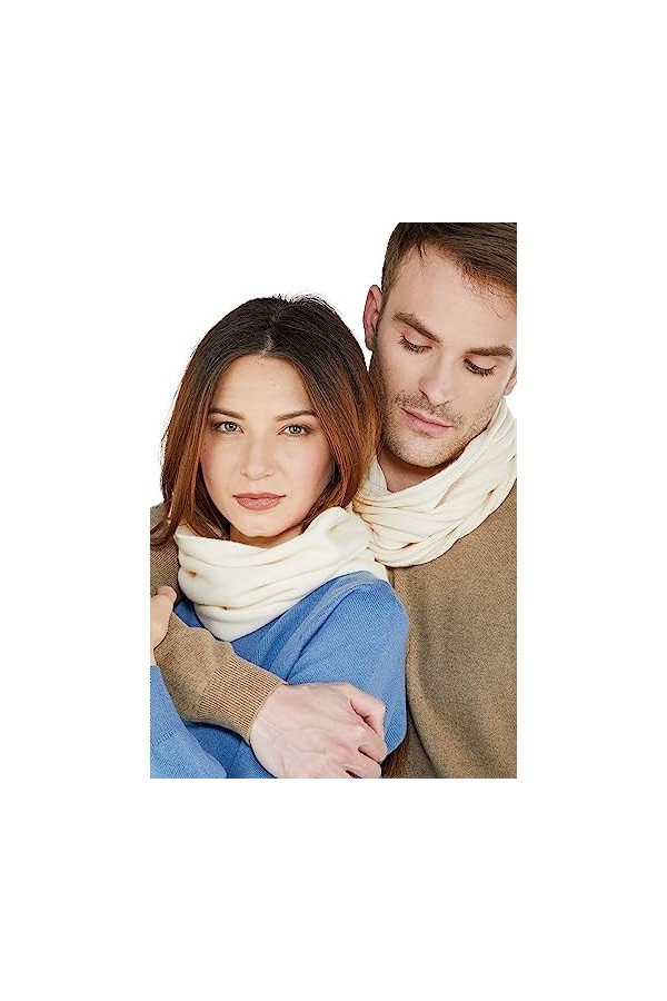 NEO B - CASHMERE | Tour de cou | Nuage | 100 % Cachemire | Fil Cardiff | Unisexe | Fabriqué en Italie, Noir , Taille Unique