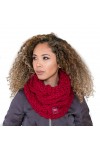 PREMIUMARMADA Écharpe en laine vierge de qualité supérieure 100% laine vierge tricotée chaude - Marron - Taille unique