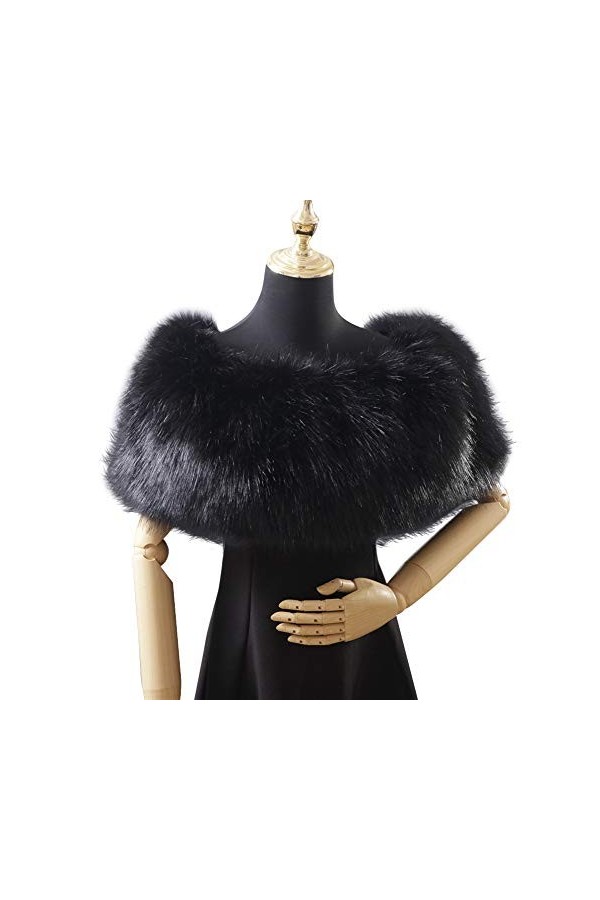 MoreChioce Foulard en Fourrure Dart, Fausse Fourrure Col Fausse Fourrure Amovible Femme Col en Fausse Fourrure Foulard en Fa