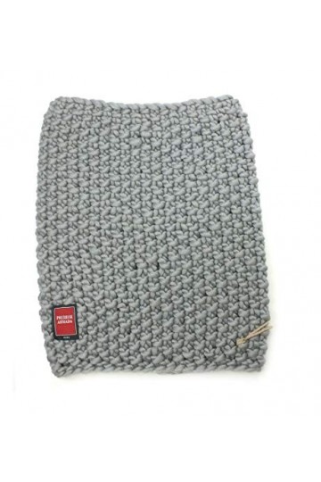 PREMIUMARMADA Foulard en tricot épais pour femme 100 % laine - Gris - Taille Unique